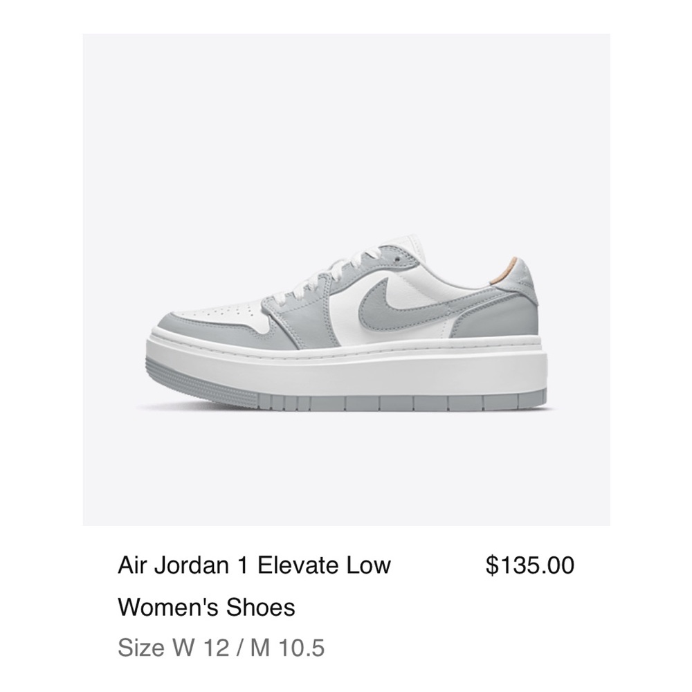 Nike Air Jordan 1 Elevate Low Womens Sneakers- Gray
